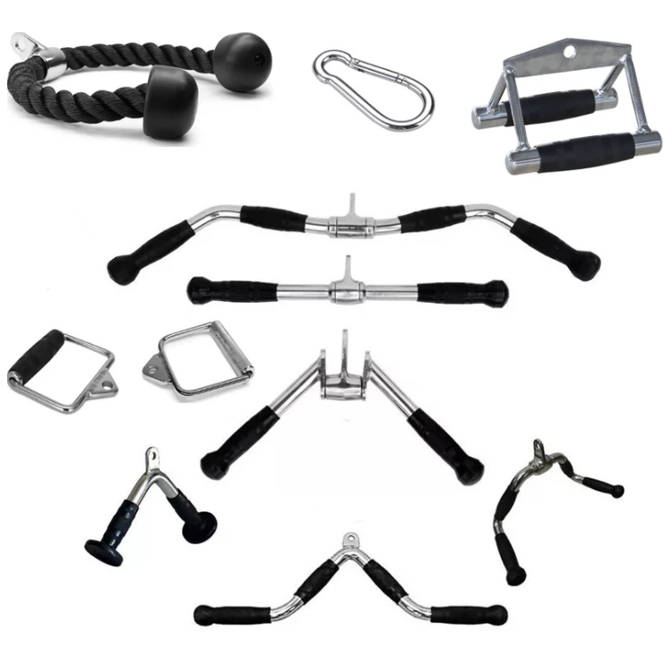 Harbour Gym Fitness V Bar Lat Pull Down Curl Bar Cable Attachments Press Down Bar