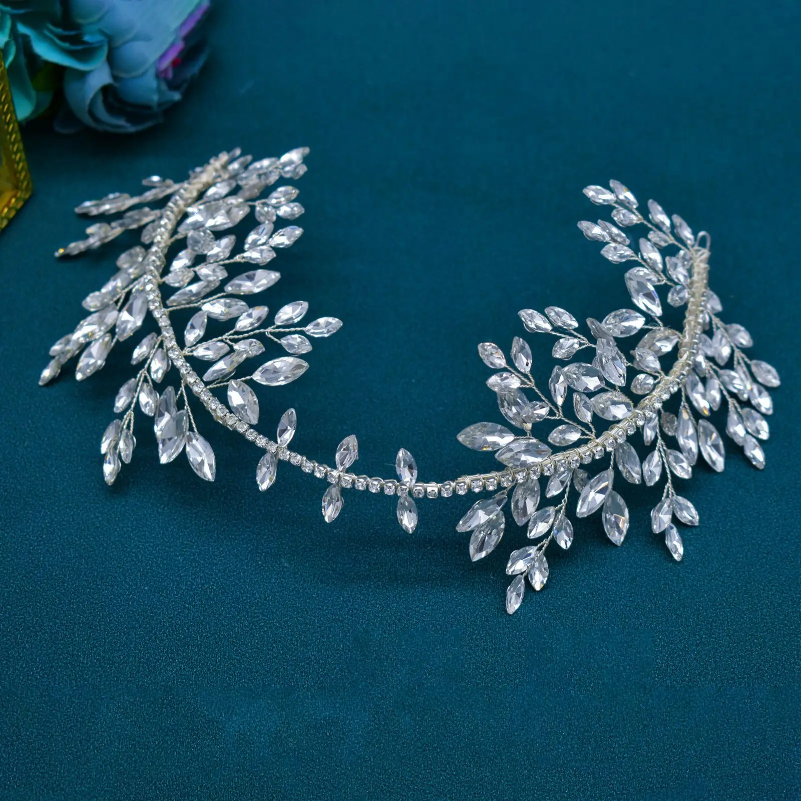 Fashion bridal hair accessories wedding handmade crystal handmade tiara wedding headpiece bridal