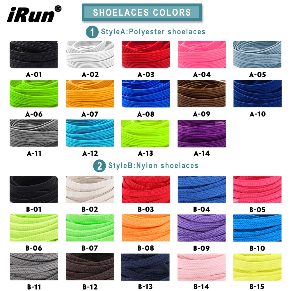 iRun  Pressing Buckle Flat Lazy shoelaces Sneakers Colorful Metal Hook No Tie shoelaces  Nylon Flat Elastic Shoelace with Locks