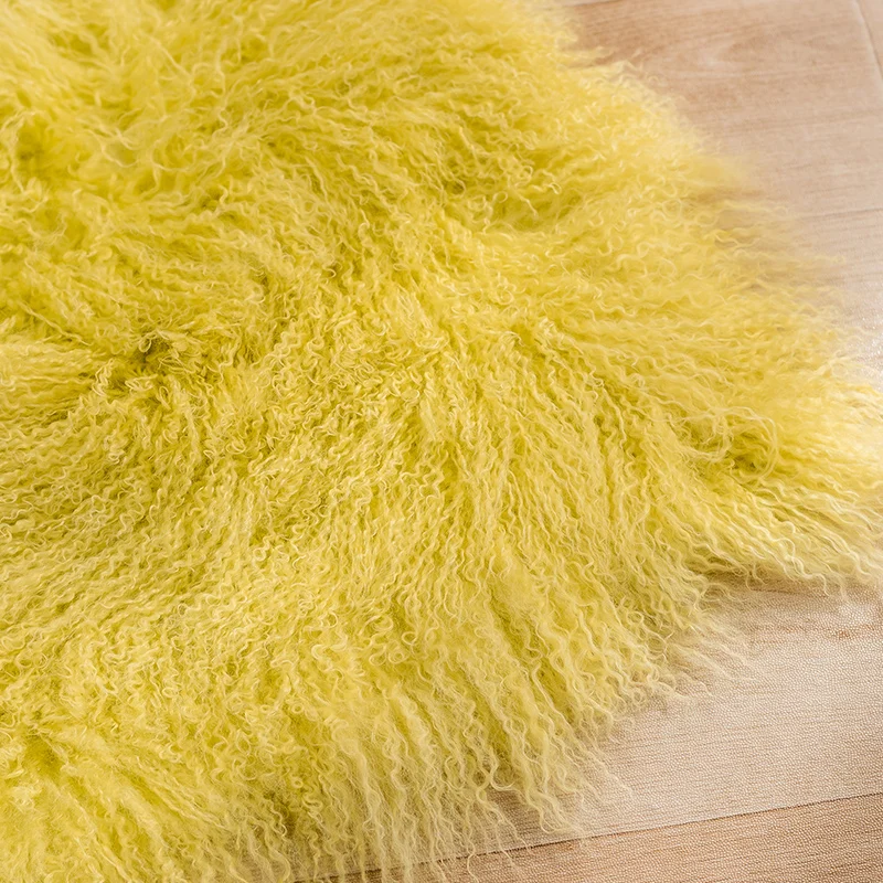 long natural curly hair mongolian lamb fur carpet Tibet skin rugs and carpets