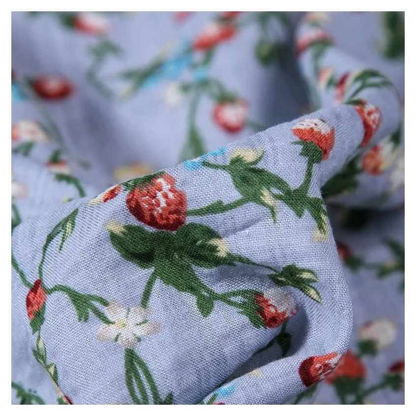Hot selling floral printed cotton fabric digital print plain woven liberty fabric for dress