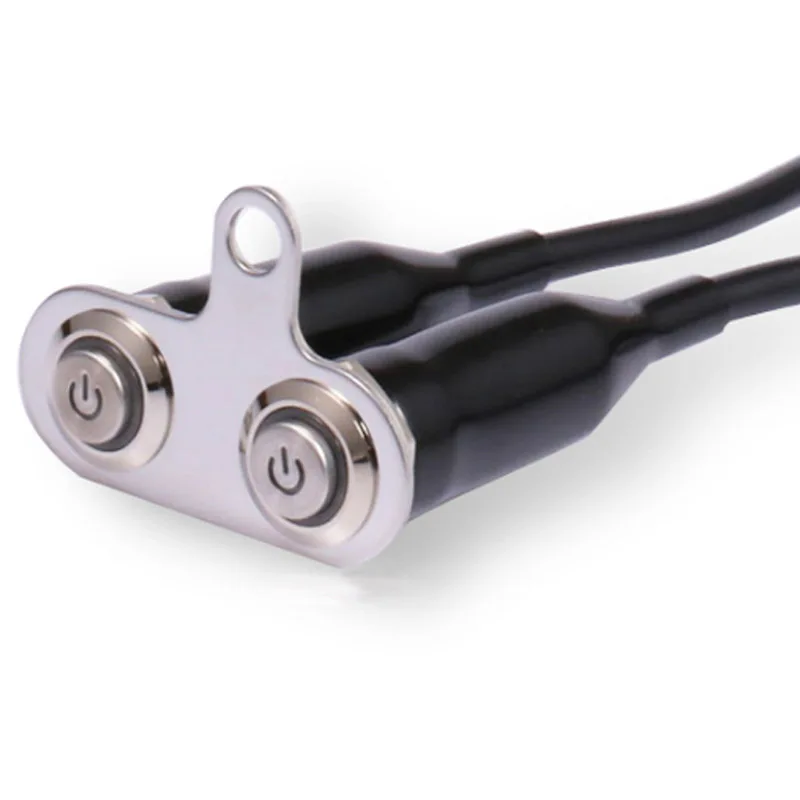 On Off Horn Start Kill Switch Metal Double Switch With Indicator Light Motorcycle Handlebar Lights Switch