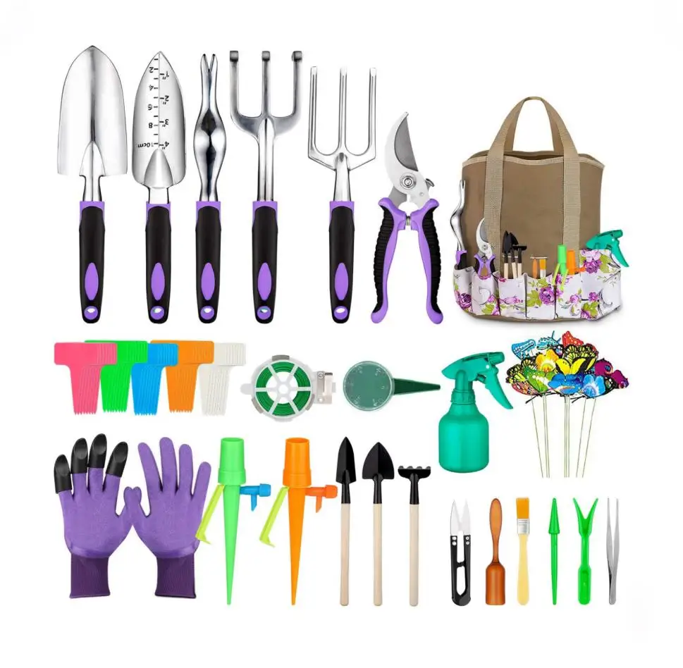 Peaktop  83pcs  heavy duty aluminium  garden tools  Storage Tote Bag, Gifts Tools for Women   garden tool  set
