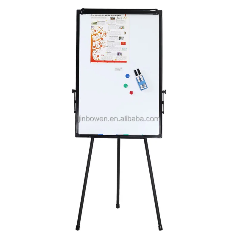 KBW mobile tripod flip chart easel height adjustable whiteboard with stand paper clip for office school home