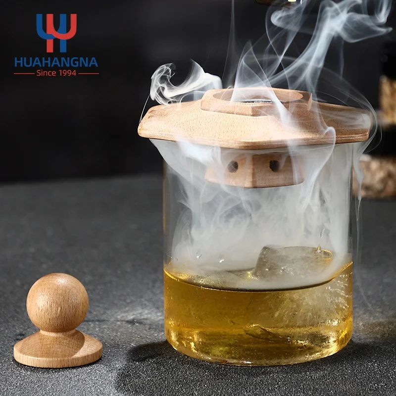 HUAHANGNA Whiskey Bourbon Drinking Cocktail Smoking Infuser Kit Wood Chips Cocktail Smoker Set with Torch