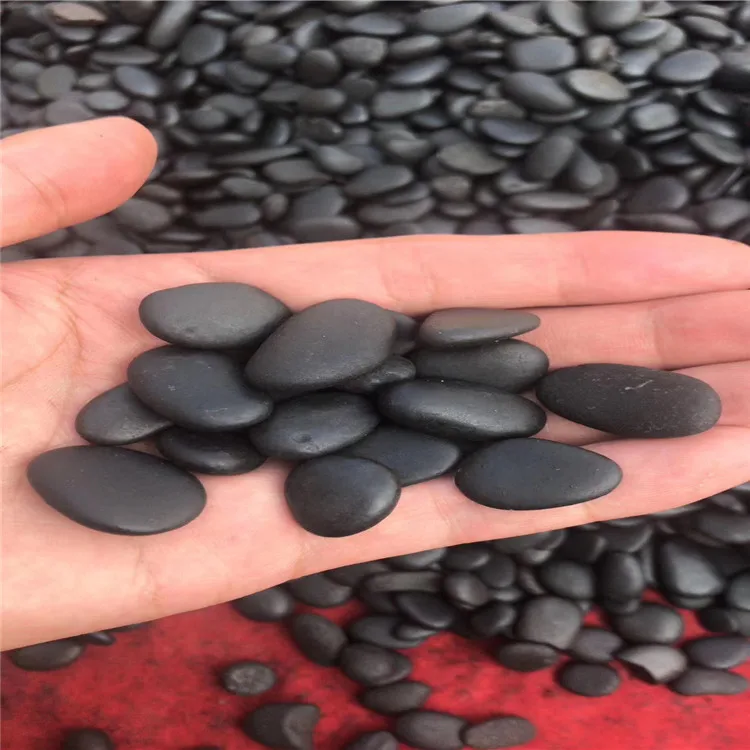 polished and high glossy jet black Polished pebbles for decoration gravels and aggregate agate rock