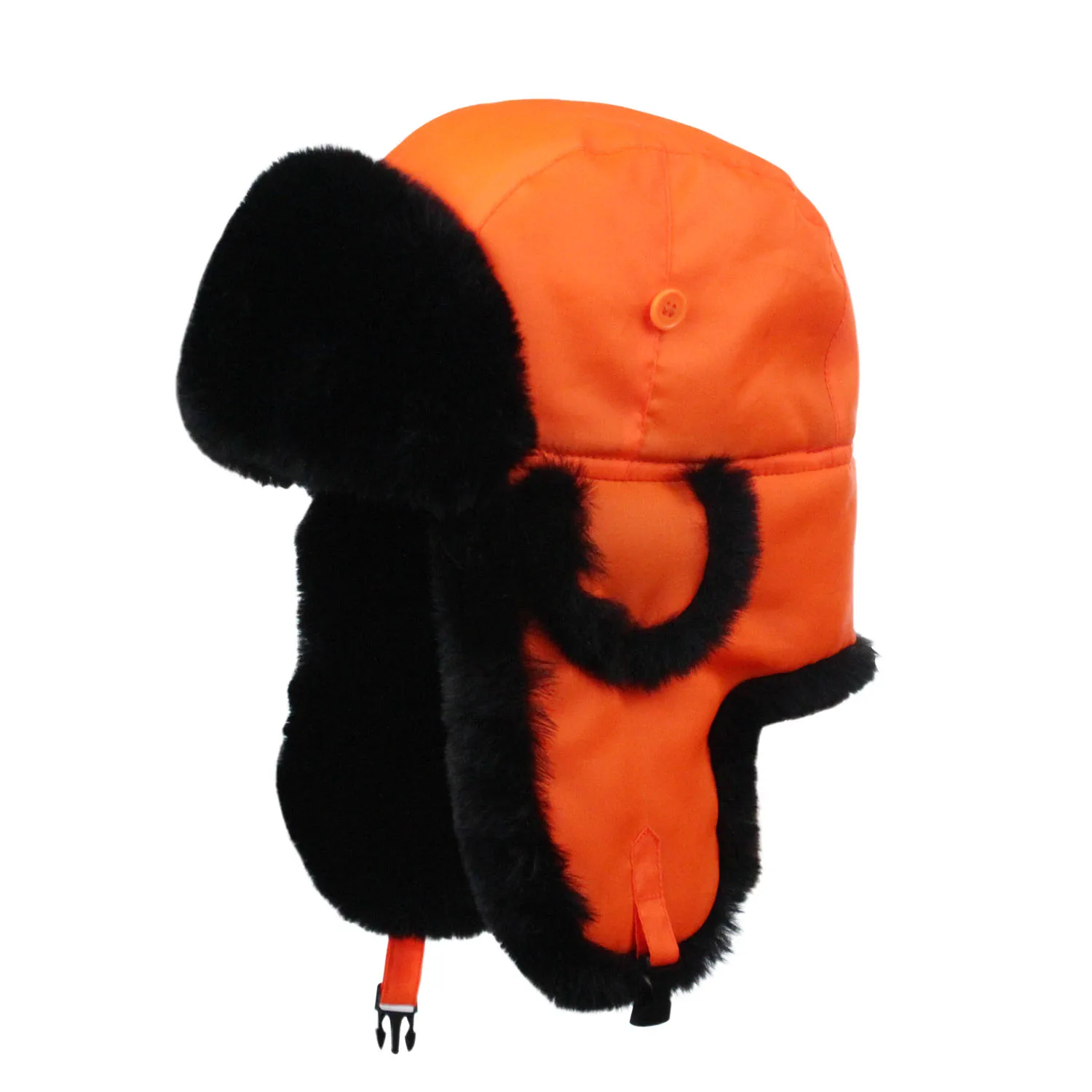 Handsome Custom Hunting swallow gird Real Rabbit Fur BRN Earflap Trooper Hat russian fur hat