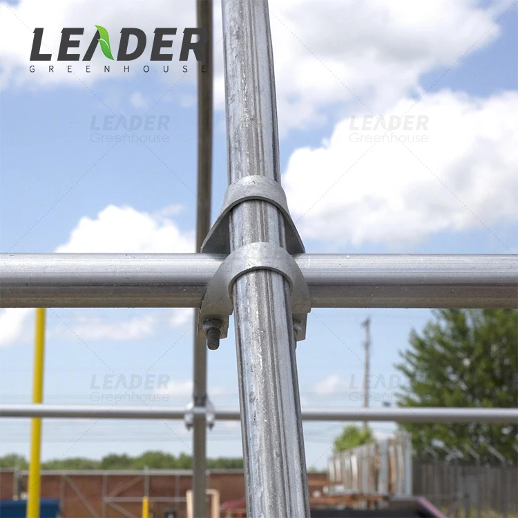China Greenhouse Frame Accessories Standard Cross-Connector Purlin Bracket U-Sharp Anti-Wind Purlin Clamp Bolts Included