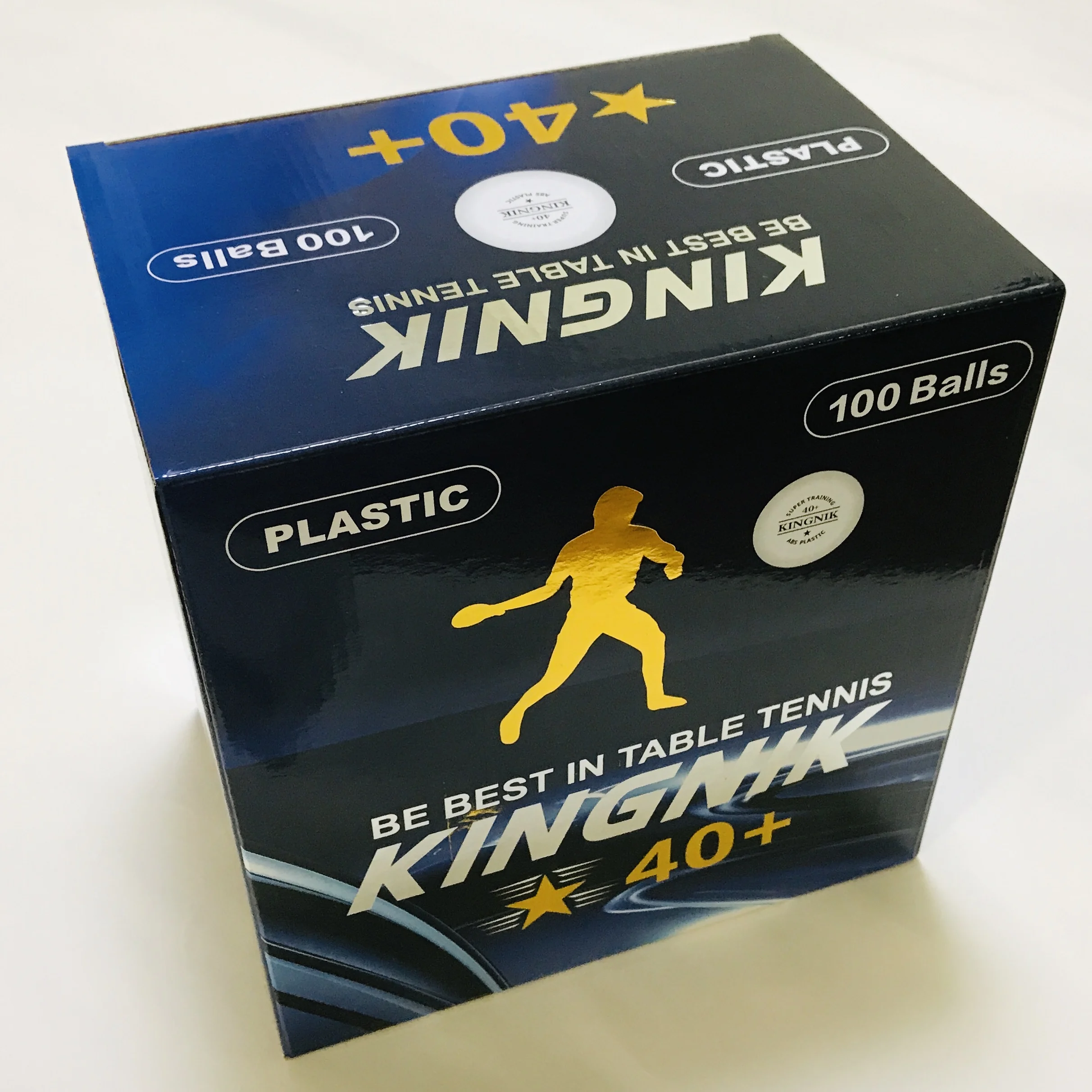 KINGNIK 1* star super training 40+ white Plastic Table Tennis Ball (USA version )