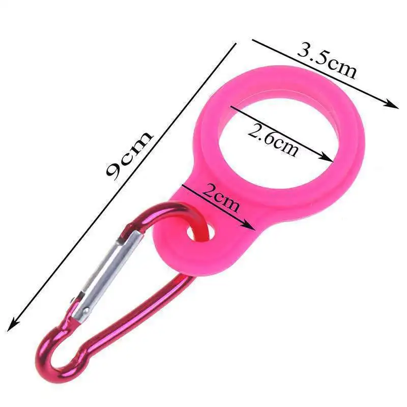 Silicone Colorful Bottle holder Unique Clip & Holder Convenient Carrying Silicone Holder with clip for Water Bottle