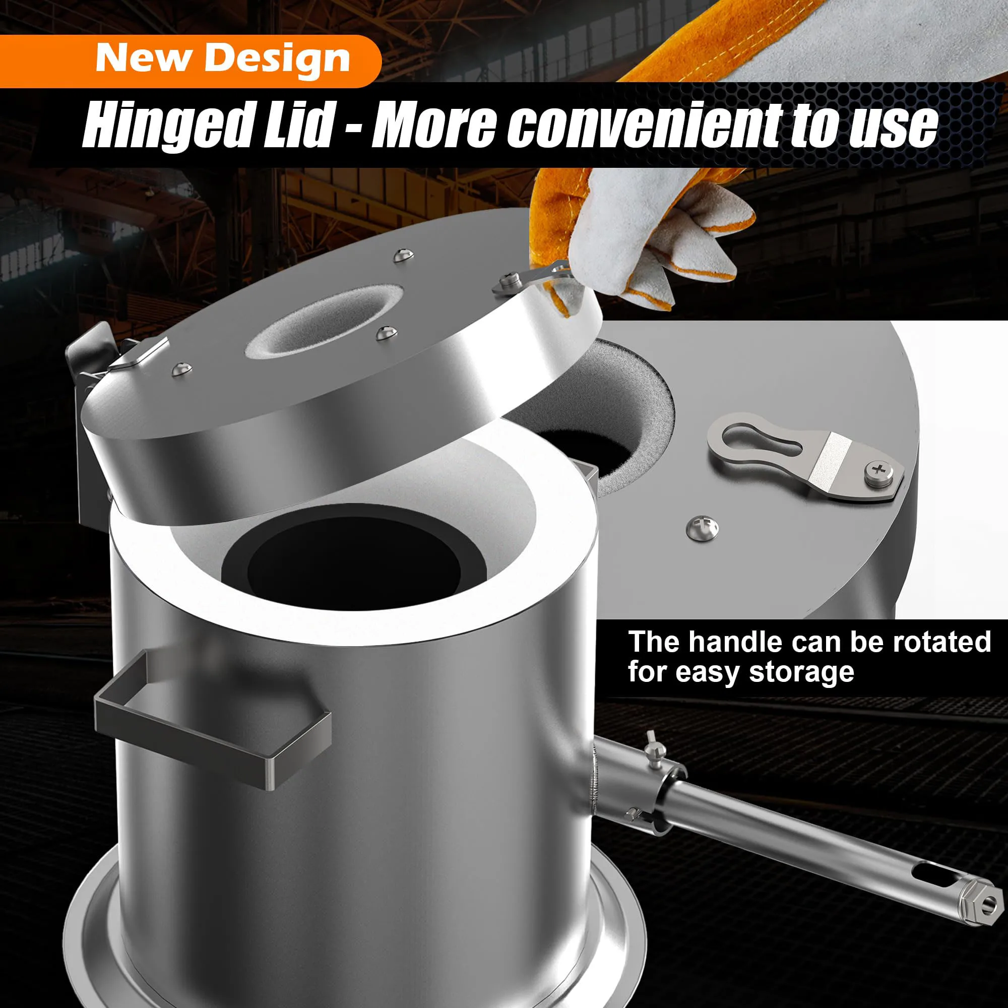 6KG Melting Furnace Metal Smelting Machine Crucibles For Melting Metal Portable Smelting Furnace Kit Forge Crucible Kiln