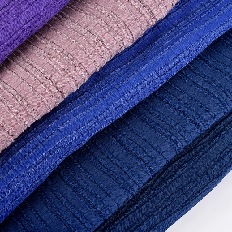 Soft solid lightweight plain 65 cotton 35 nylon blend woven crushed cotton nylon fabric for pants