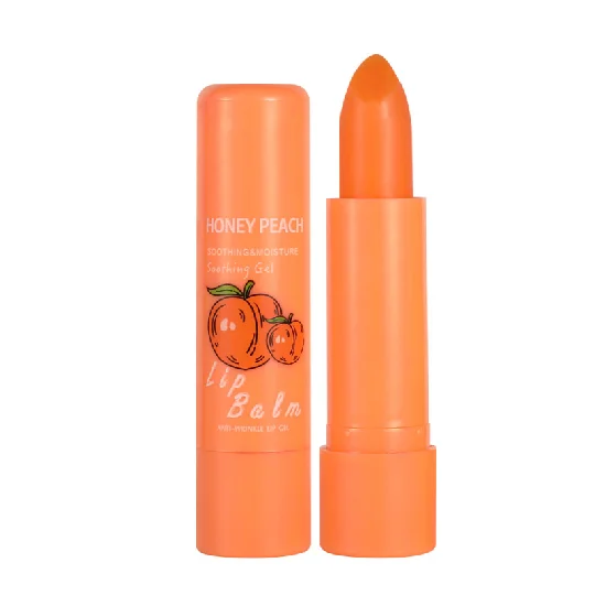 OEM/ODM peach jelly lipstick natural long lasting moisturizing organic cute lip balm stick