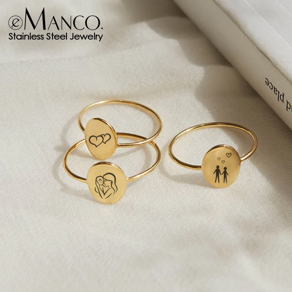 Engrave Zodiac Constellation Ring for Women 316L Stainless Steel Charm Laser Trendy Minimalist Ring Accessories
