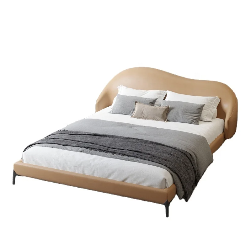 Modern light luxury double bed technology cloth simple net red ins style small apartment master bedroom bed