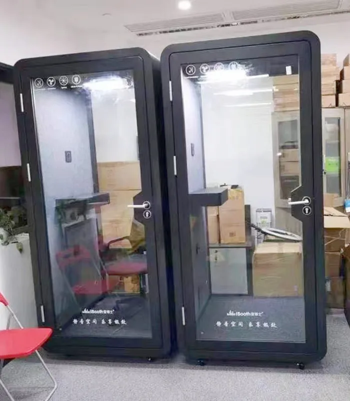 Black portable soundproof office pod single silent booth office popular japanese office pod