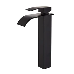 YUNDOOM OEM Bathroom Tall Washbasin Musluk Grifo Banheiro Robinet Black Brass Duchas Griferia Chrome Washroom Basin Faucets