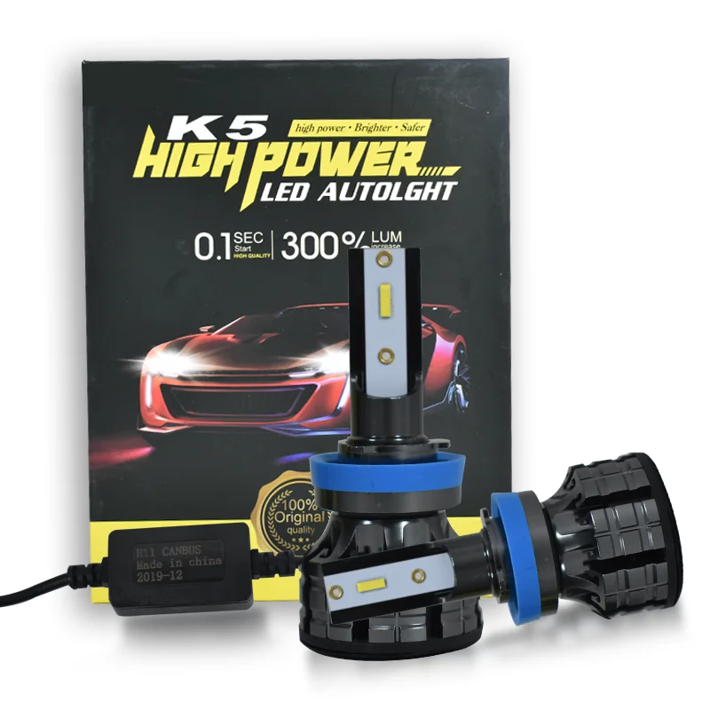 
Conpex K5 12V CSP Chip Car Led Headlight H11 With Decoder Fan Cooling Waterproof IP68 Auto Led Headlight Bulbs 