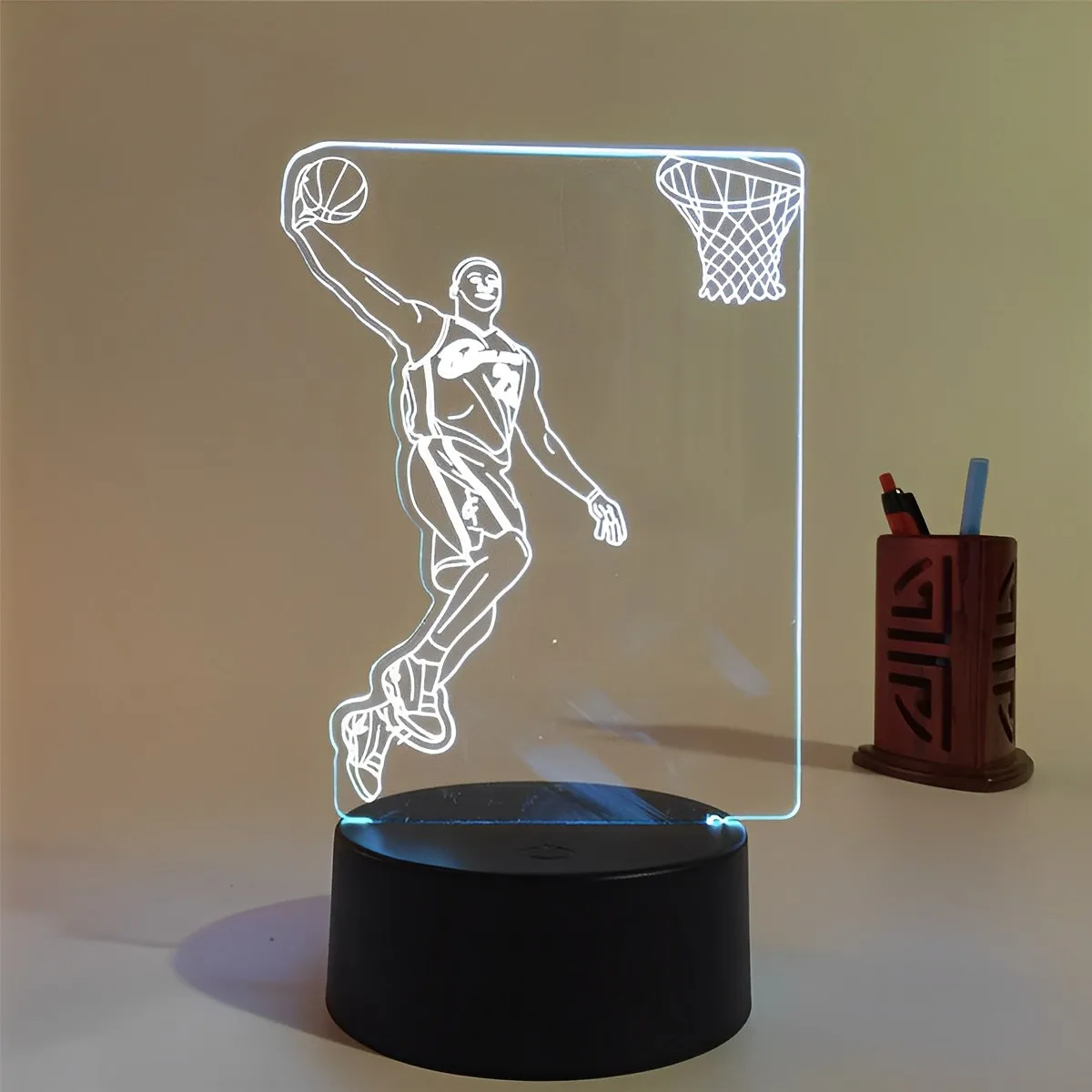 Manufacturer Customized Basketball Player Color Changing  Remote Controlled 3D Illusion Night Light Best Gift for NBA
