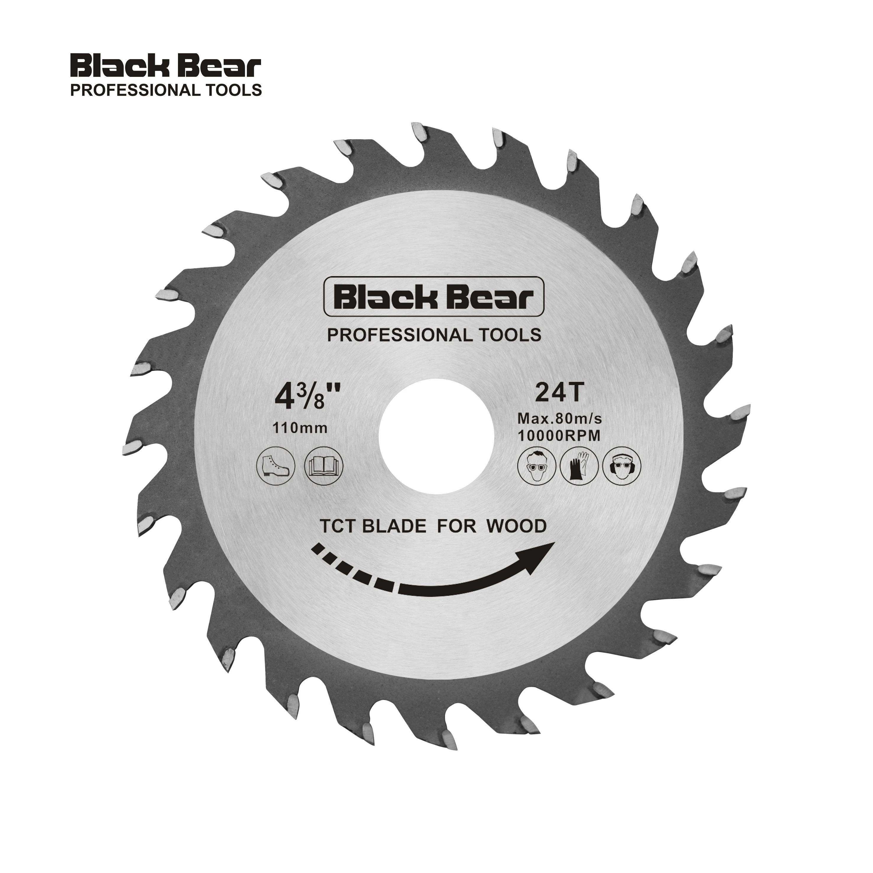 BLACK BEAR 4-3/8Inch 110mm 24T circular tct saw blades For Wood Cutting tct saw blade