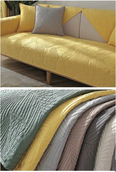 Cotton sofa cover four seasons universal chaise  u-shaped custom patterned sofa cushions