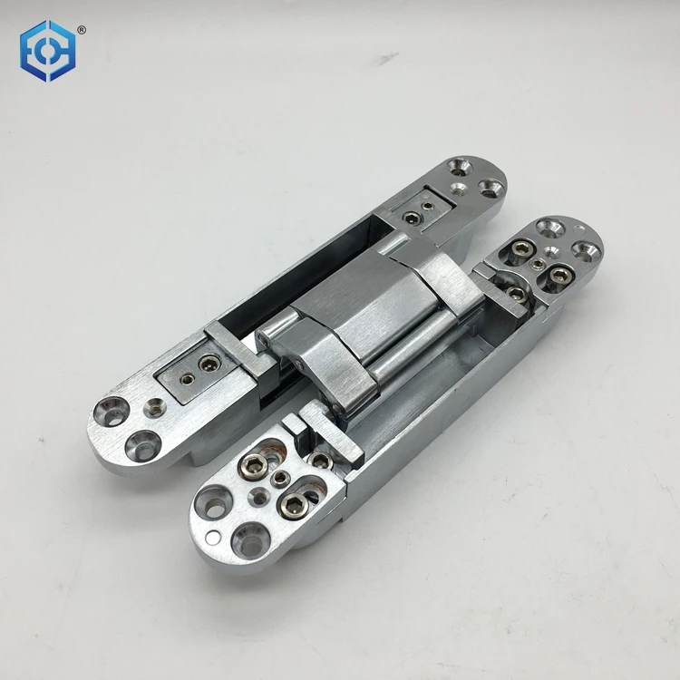 3D Adjustable Cross Door Hinges Invisible Concealed Hinges Hidden Hinge Bearing Zinc Alloy 80KG/2PCS for Folding Door Kitchen