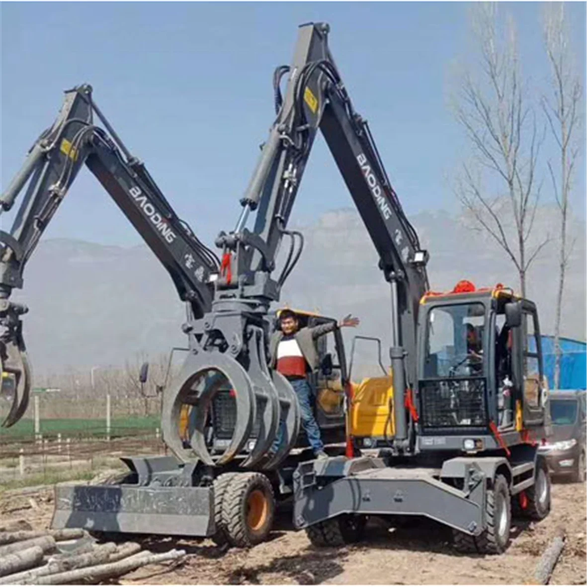 2017 used excavator 8500kgs earthmoving wheel excavator for sale