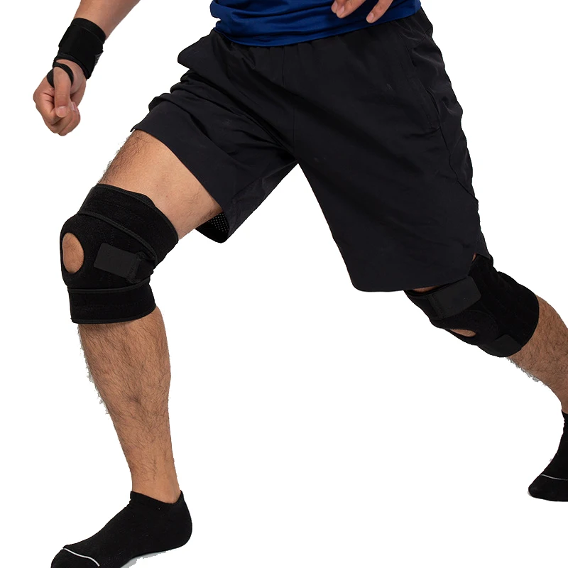 Breathable Neoprene Open Patella Knee Brace Support Injury Recovery with Adjustable Strapping