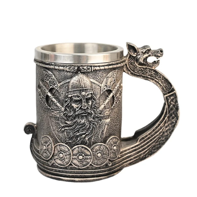 Мини-кружка Viking набор винтажных кружек с двойными стенками из нержавеющей стали статур Дина сувенирный подарок в наличии