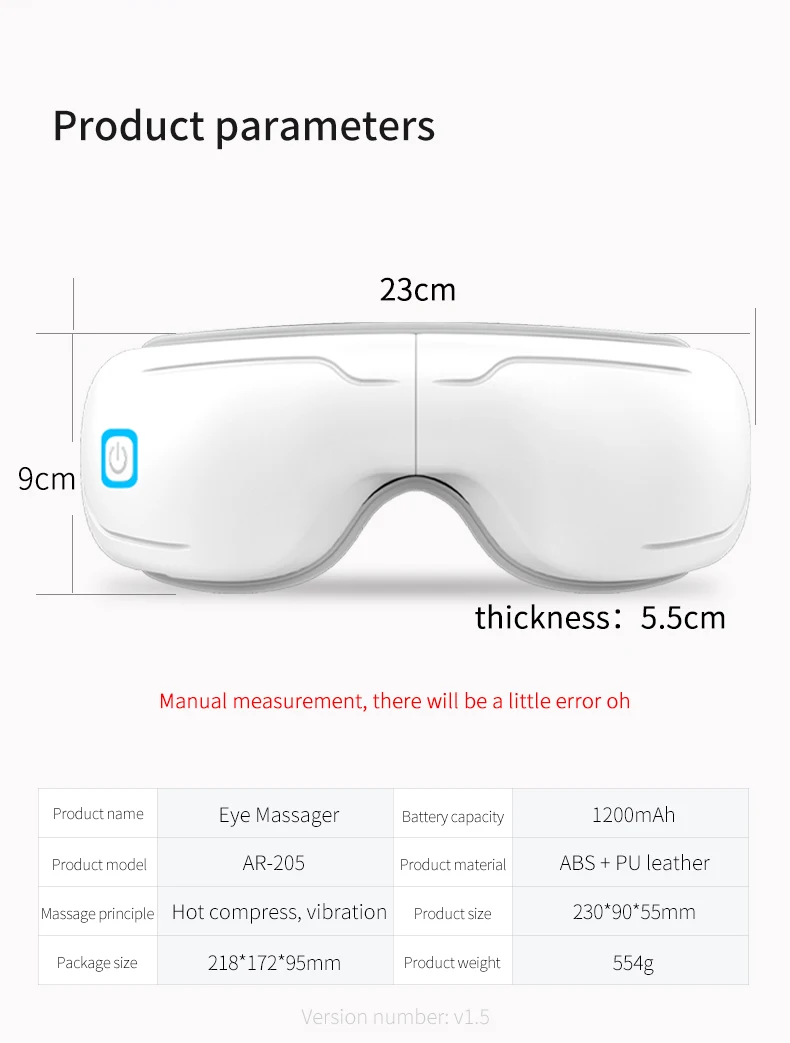 Adjustable Eye Magnetic Massager Music Charging Hot Compress Eye Massage Smart Electric Eye Massager With Heat Compression