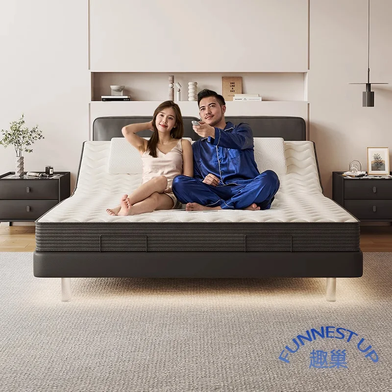 European smart electric bed and mattress set Modern adjustable beds furniture factory supply customized smart bed