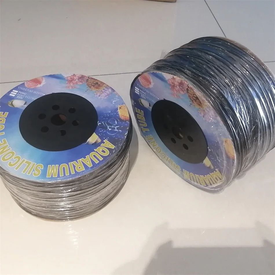100 meters Fish Tank Soft flexible Pneumatic black Silicone  Air Hose Tube Airline Pipe Tubing Aquarium 4 6 mm 4' 6'