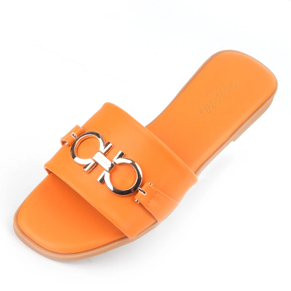 Best Selling Quality Custom Slippers Women Flat Leather Shoes Slippers Women