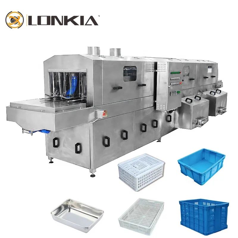 LONKIA high pressure plastic turnover basket crate washing machine plastic egg tray washer under offer