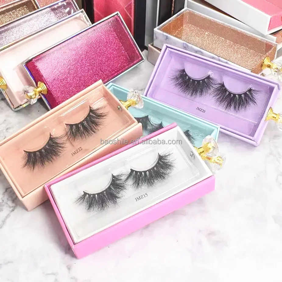 Wholesale Eyelashes Mink Eyelashes Vendor Lashes Private Label Wholesale 25 MM 3D Mink Eyelash with Custom logo Box