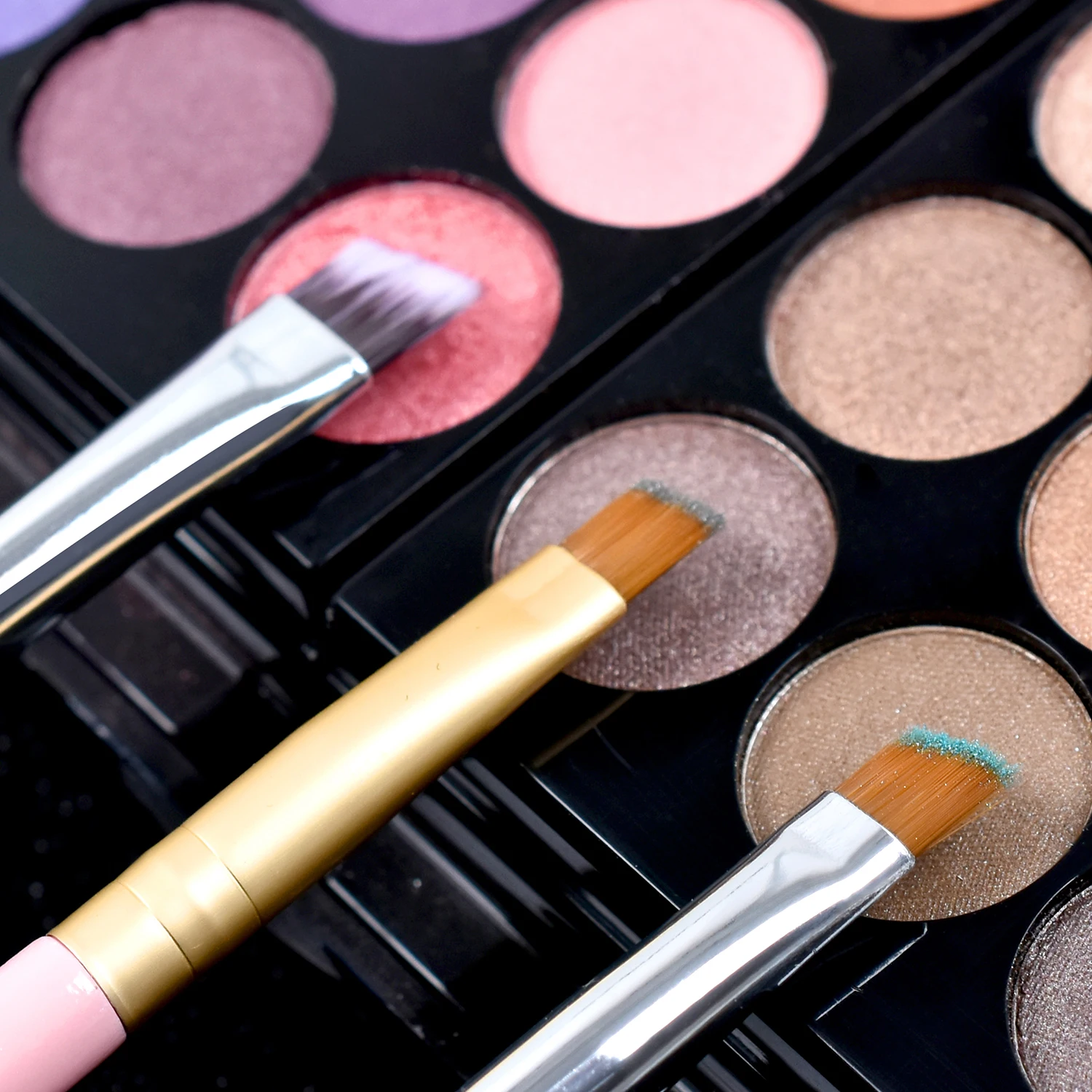 HMU 2 in 1 Fiber Hair Custom Logo Wholesale 11colors Eye Brow Liner Brush Ultra Thin Angled Double Sided Eyebrow Brush