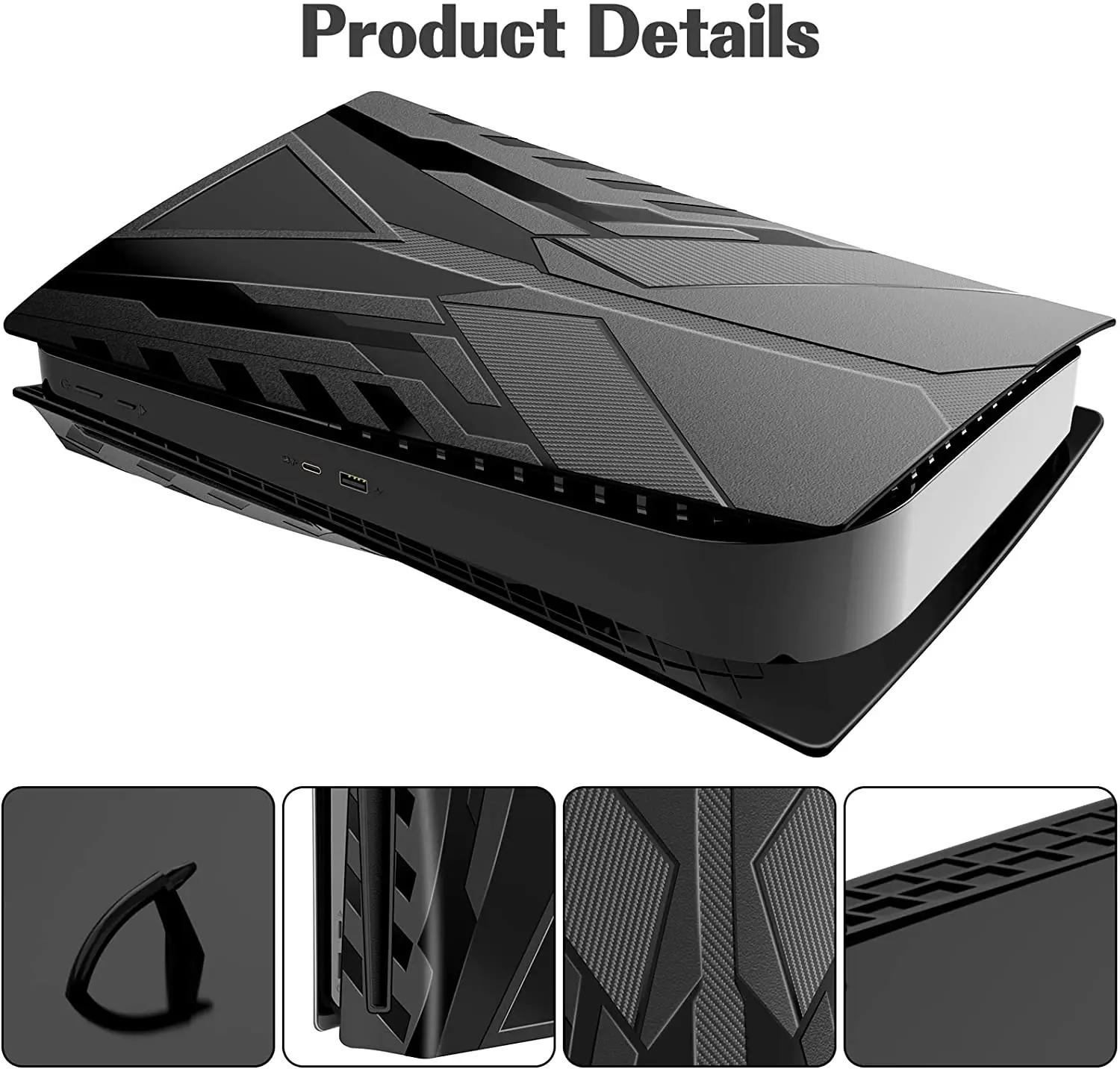 Черная оболочка для консоли Yiscaxia P5 чехлы аксессуаров PS5 Лицевая панель Sony Playstation 5