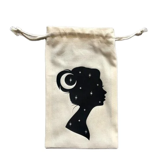 Muslin cotton drawstring bag pouch