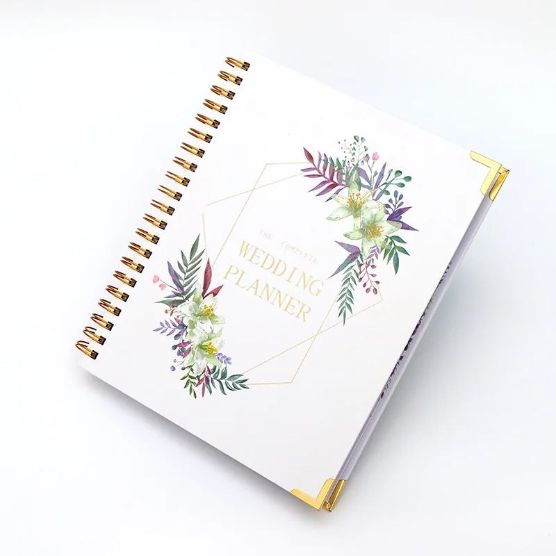 Custom Printing Wedding Planner Spiral Binding Notebook Organizer Book Wedding Notebook Planner