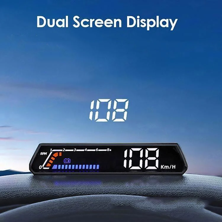 Latest products OBD double screen projection windshield display RPM universal head up display