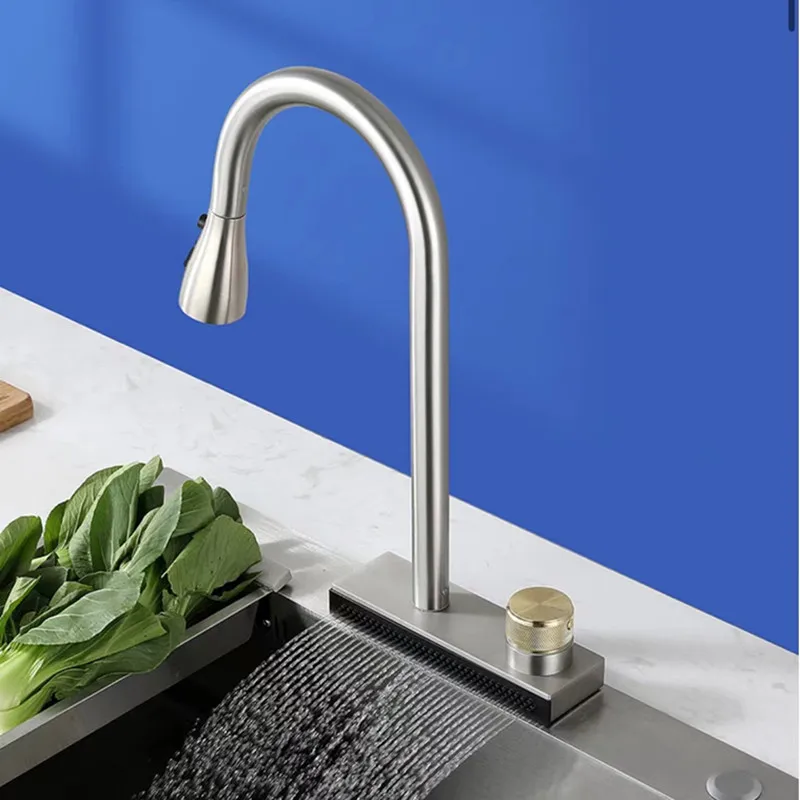 Лидер продаж, новый дизайн, водопад из нержавеющей стали марки SUS304 для кухонной раковины