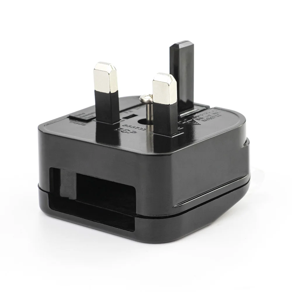 EU to UK Adapter plug with 2 pin female round C plug to BS1363 male plug fused 13A