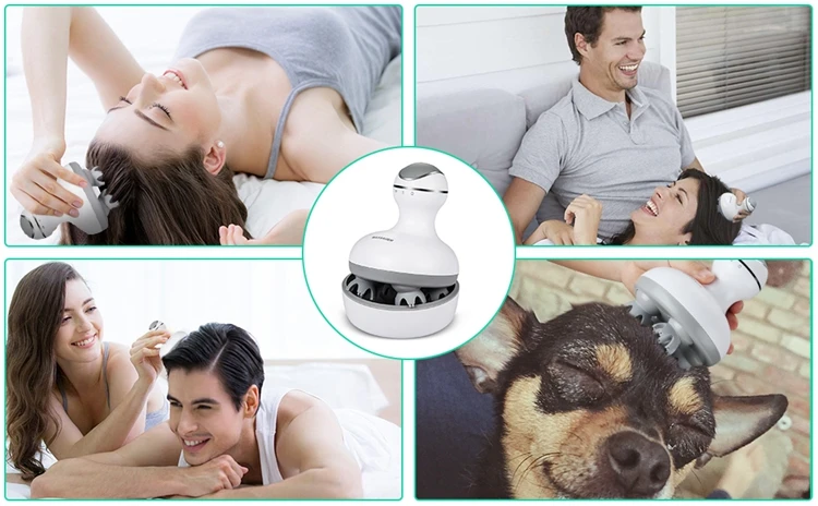 Oem 3D Deep-Kneading Wireless Deep Relaxation Automatic Head Massager Machine Scalp Massager