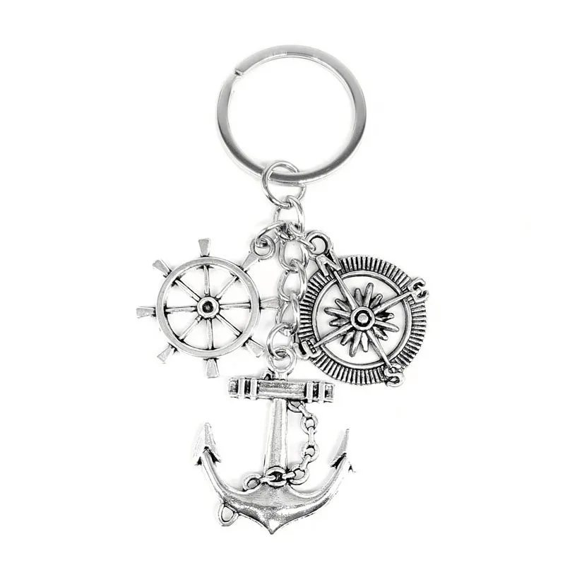 Hot Sale Cool Earth Rocket Metal Keychain  anchor key chain  London Bus Keychain for Boys