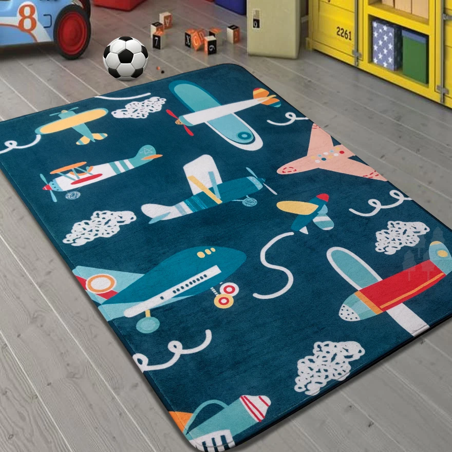 Plane Printed Educational Funny Play Mat Children Nursery Rugs Carpet for kids baby room floor Decor