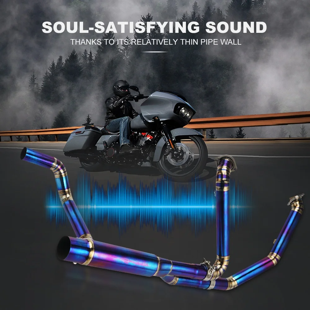 NiceCNC 45mm 62mm Titanium Alloy Exhaust Header Pipe For Harley Davidson 2017-2018 2019 2020 2021 Touring