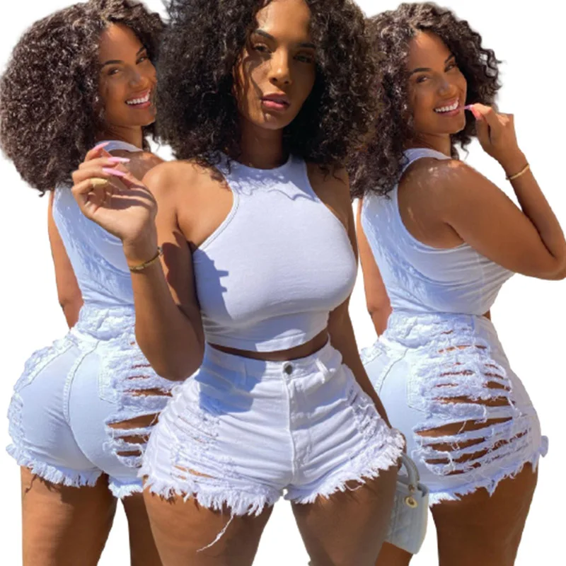 
Hot Sale Jean Shorts Women Sexy High Waist Denim Shorts Hole Ultra-short Women Bottoms 2021 