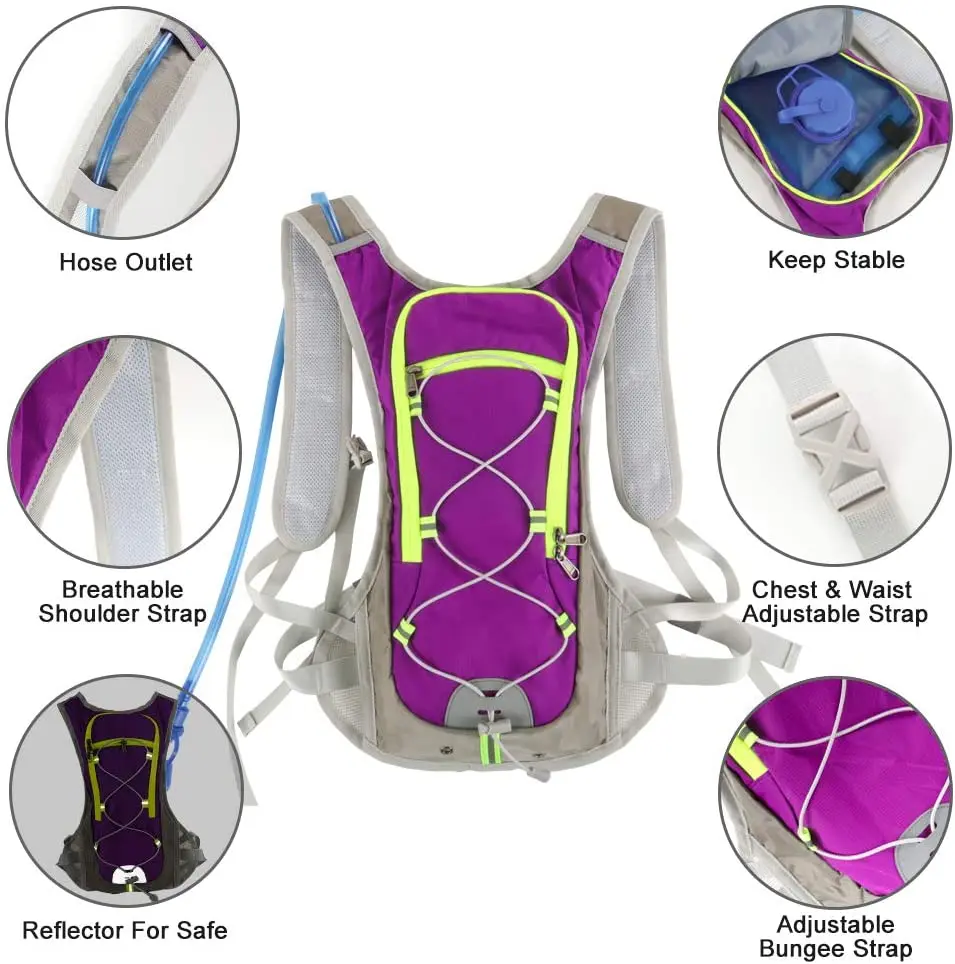 2022 New Arrivals Summer Custom Water Bags for Woman Running Camping Gear Hydration Backpack