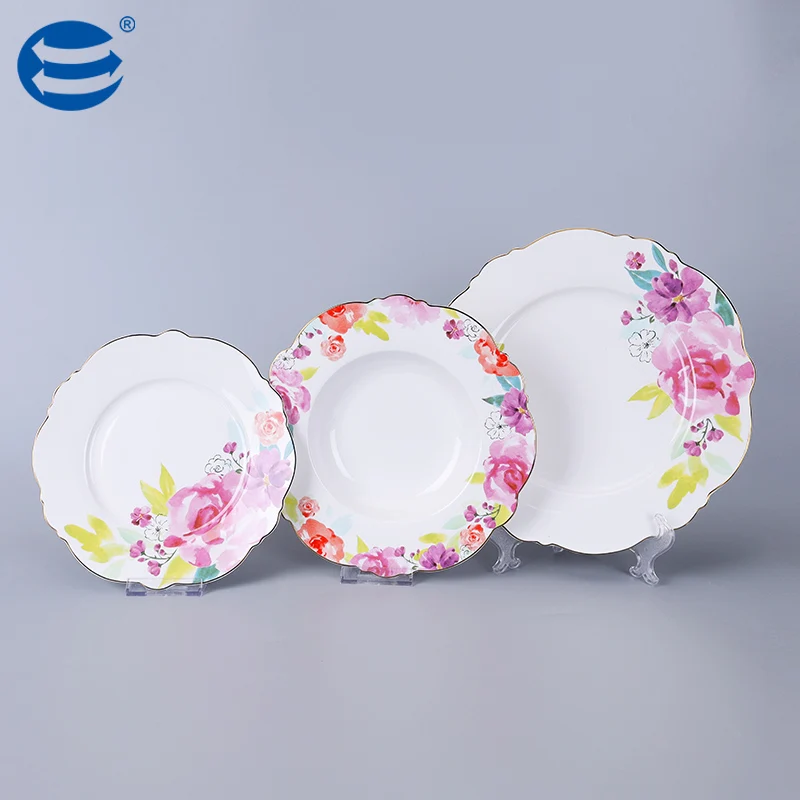 Turkey market brand names of dinner set, new bone China round dinner set wholesale