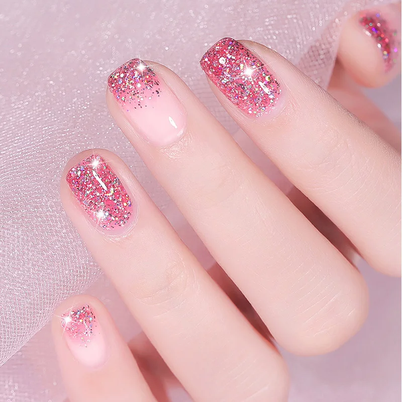 New style nail art design wholesale nail supplies private label no yellowing sparkle colors platinum glitter gel uv nail polish